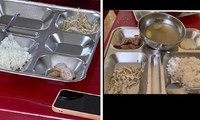 Hình ảnh suất ăn trưa dành cho học sinh Trường tiểu học Xuân Phú được đăng tải trên mạng xã hội