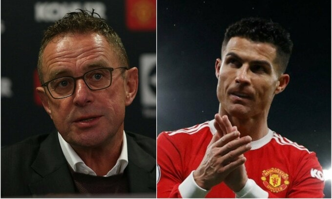 Rangnick ca ngợi Ronaldo dù anh không ghi bàn vào lưới Crystal Palace ở Old Trafford hôm 5/12. Ảnh: Reuters