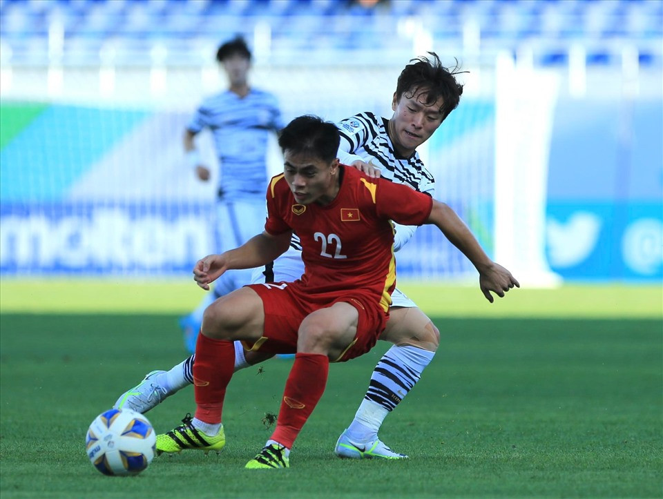 U23 Việt Nam giành được 1 điểm trước U23 Hàn Quốc. Ảnh: Trung Thu