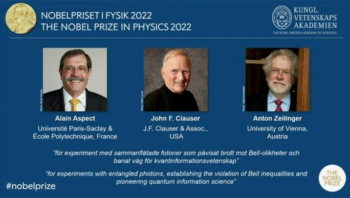 Nobel Vật lý 2022 xướng tên 3 nhà vật lý lượng tử - Ảnh 1.