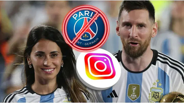Vợ Messi ngừng threo dõi tài khoản PSG trên Instagram