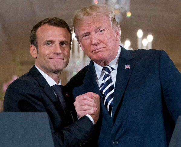 Tổng thống Pháp Emmanuel Macron gặp ông Trump hồi năm 2018.