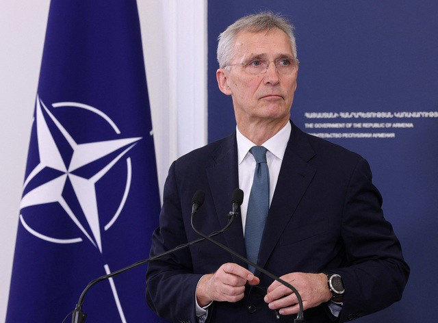 Tổng thư ký NATO Jens Stoltenberg dự đoán 18 thành viên trong khối sẽ đạt được mục tiêu chi 2% GDP cho quốc phòng vào năm 2024. Ảnh: Reuters