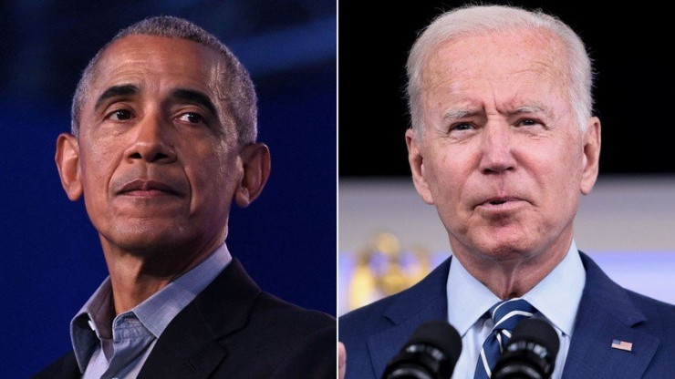 Cựu Tổng thống Mỹ Barack Obama (trái) đang tích cực hỗ trợ chiến dịch tranh cử của đương kim Tổng thống Joe Biden. Ảnh: CNN