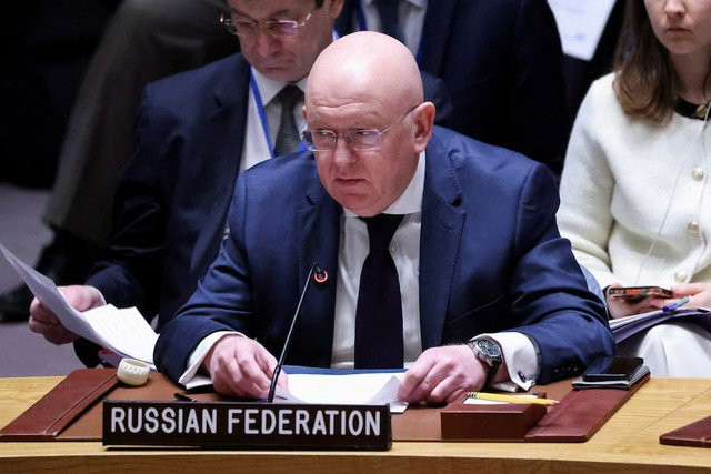 Đại diện thường trực của Nga tại Liên Hiệp Quốc Vasily Nebenzya. Ảnh: Reuters