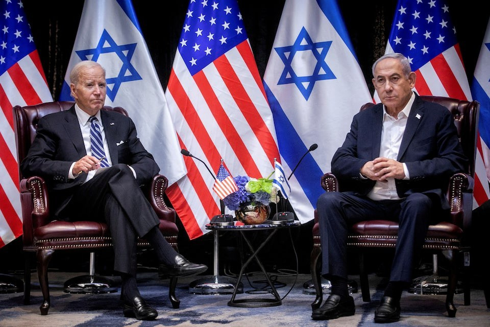 Ông Biden (trái) và ông Netanyahu trong một cuộc gặp năm 2023. Ảnh: Reuters