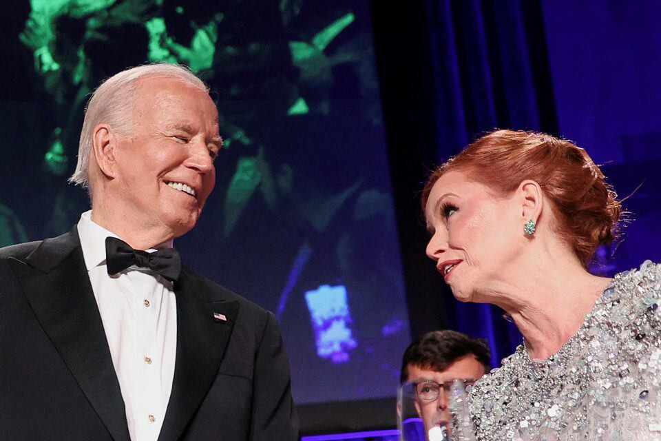 Ông Biden trong sự kiện truyền thông lớn ở khách sạn Washington Hilton (ảnh : Reuters)