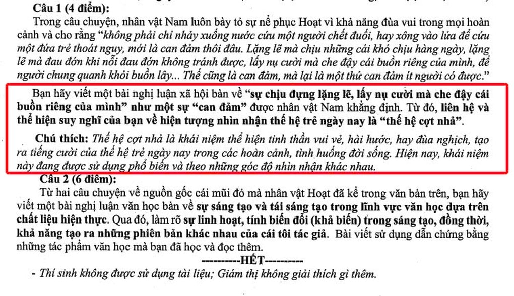 Thế hệ cợt nhả vào đề thi ngữ văn lớp 10 - 2