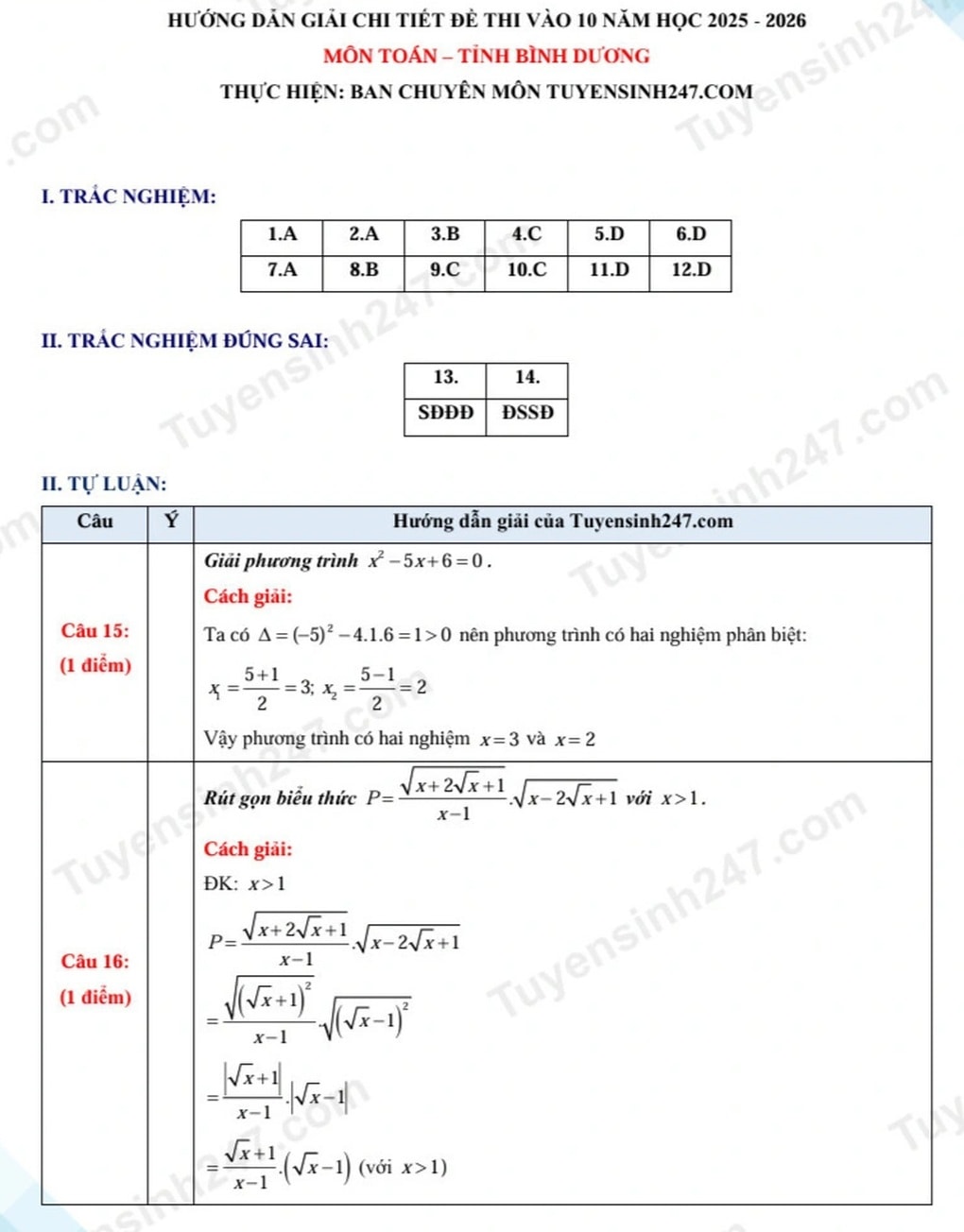 Đề và đáp án môn toán thi lớp 10 năm 2025 tỉnh Bình Dương - 3
