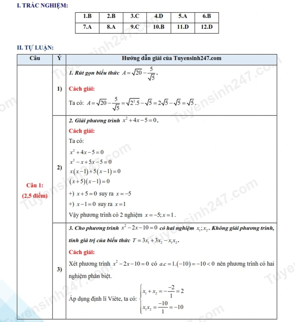 Đáp án tất cả các môn thi vào lớp 10 năm 2025 của tỉnh Bà Rịa - Vũng Tàu - 3
