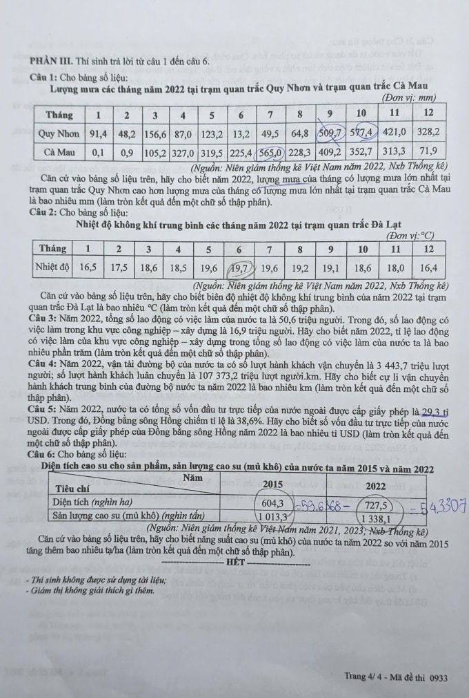 Đề và đáp án môn Địa lý thi tốt nghiệp THPT 2025 - 3