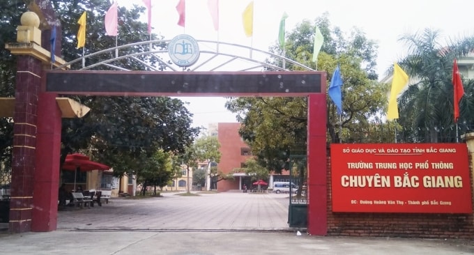Trường THPT chuyên Bắc Giang khi chưa đổi tên. Ảnh: Sở Giáo dục và Đào tạo