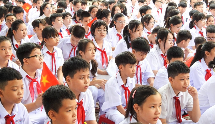 Học sinh Đà Nẵng dịp khai giảng năm học 2024 - 2025. Ảnh minh họa: INT