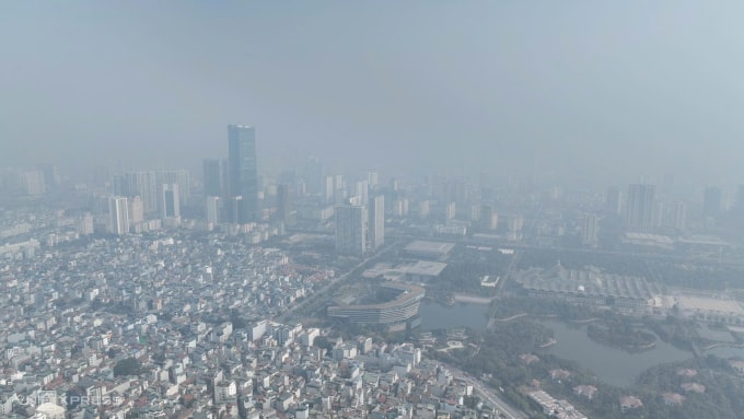 Ô nhiễm không khí ở khu vực Trung Hòa hồi đầu năm 2025. Ảnh: Thanh Hải