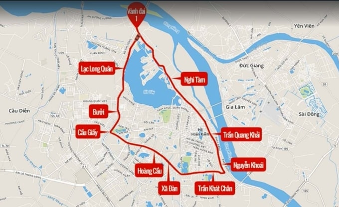 Vành đai 1, TP Hà Nội. Đồ họa: Tiến Thành