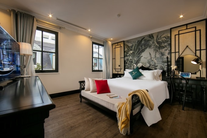 Phòng nghỉ tại khách sạn Green Suites Hotel, Bãi Cháy. Ảnh: