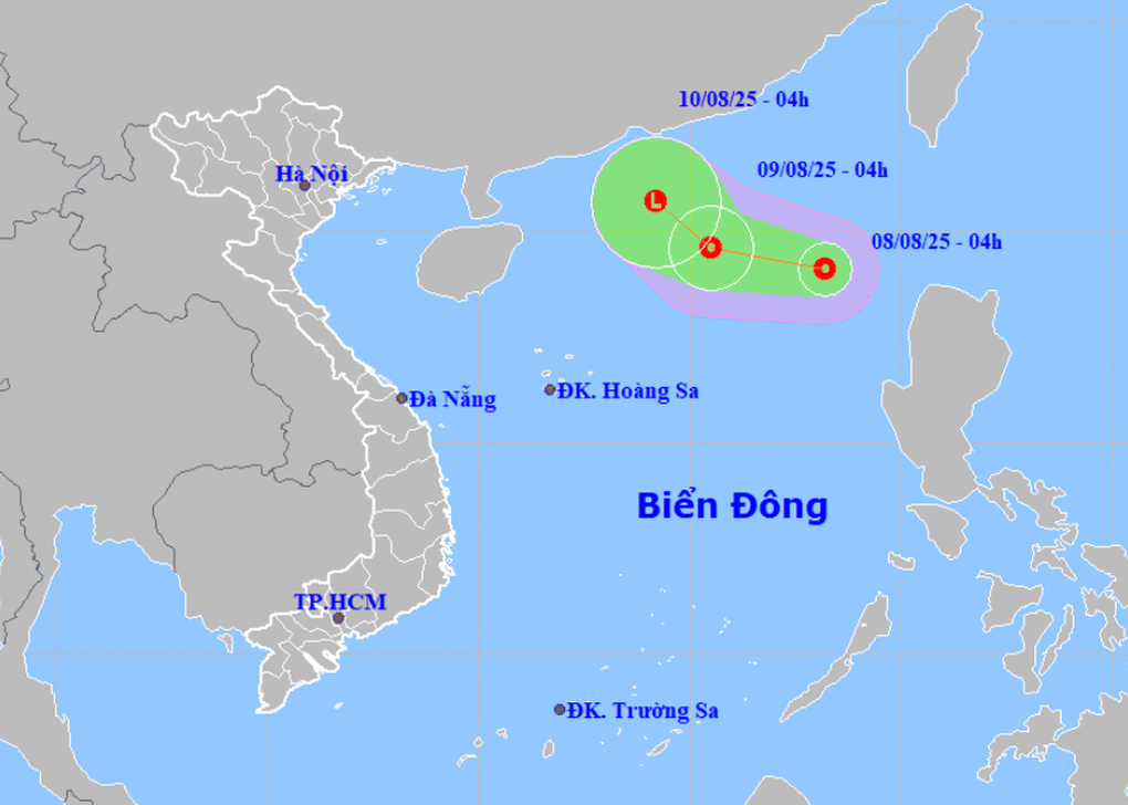 Áp thấp nhiệt đới mạnh cấp 6 giật cấp 8 vừa hình thành trên Biển Đông - 1