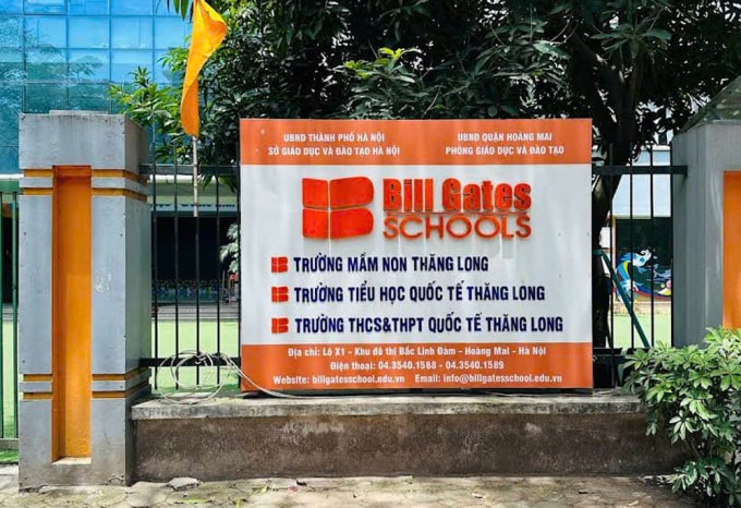 Trường Tiểu học Quốc tế Thăng Long thuộc Hệ thống Giáo dục Bill Gates Schools. Ảnh: Phụ huynh cung cấp