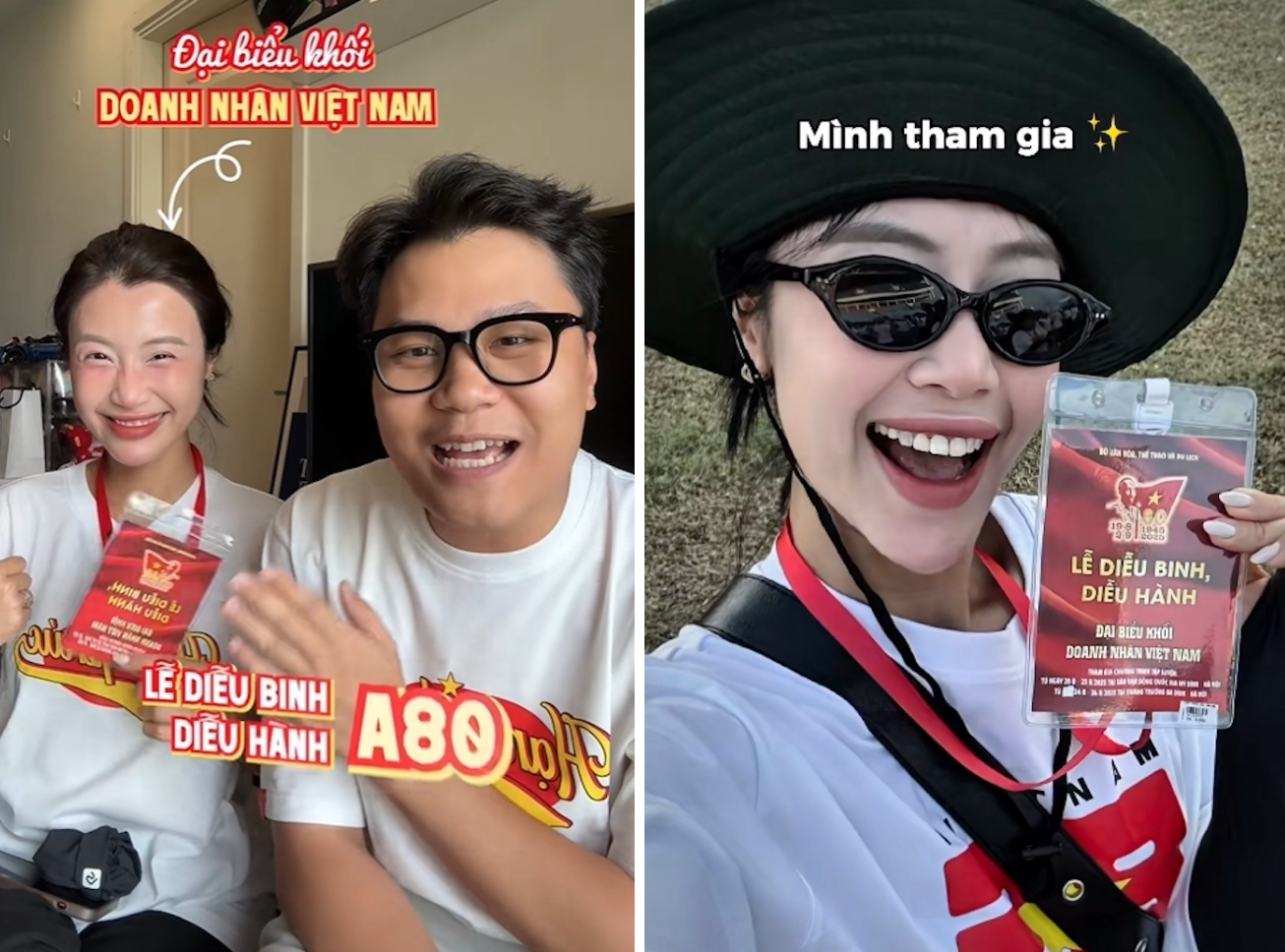 Hà Lê là gương mặt trẻ trong khối diễu hành Doanh nhân Việt Nam. (Ảnh chụp màn hình)