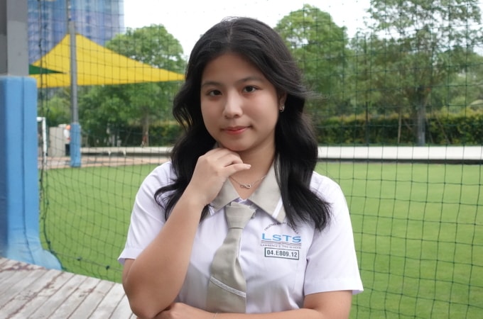 Quỳnh Trang ở trường. Ảnh: Nhân vật cung cấp