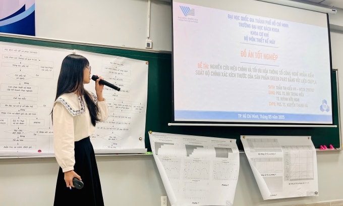 My trong buổi bảo vệ đồ án tốt nghiệp. Ảnh: Nhân vật cung cấp