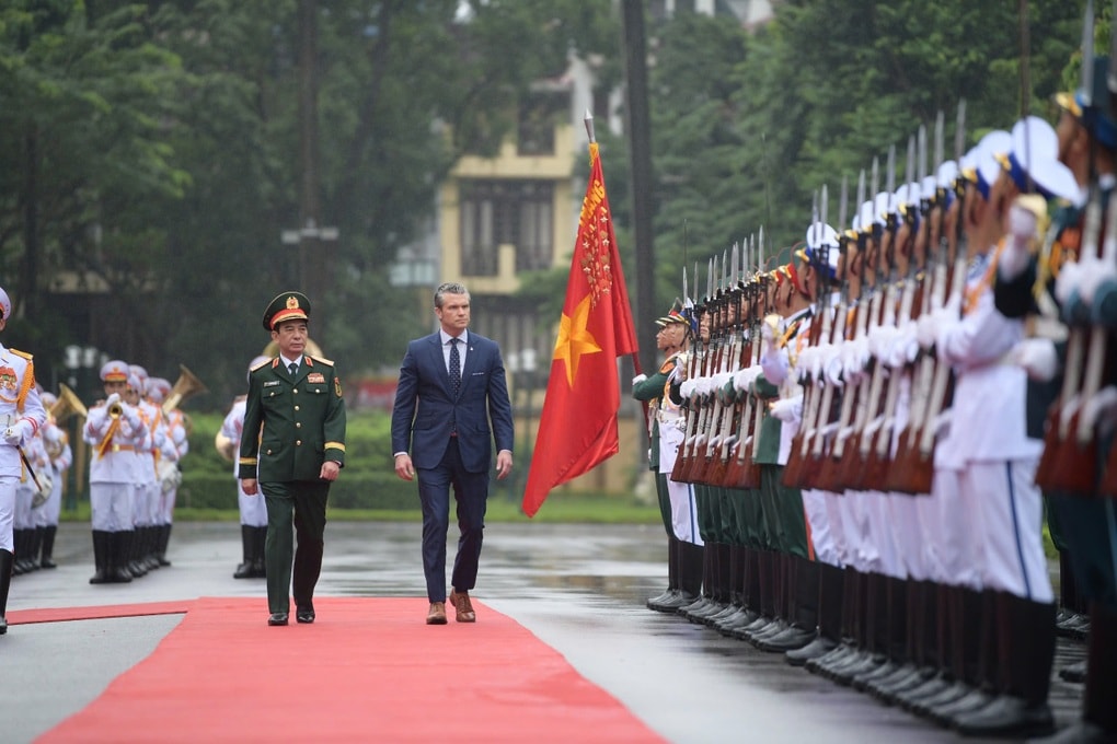 Đại tướng Phan Văn Giang chủ trì lễ đón Bộ trưởng Chiến tranh Mỹ - 1