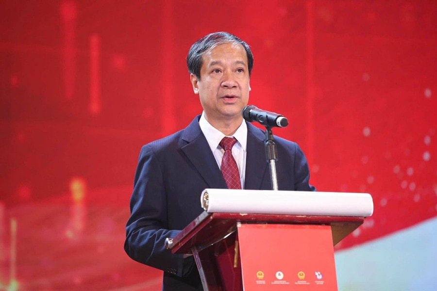 Bộ trưởng Bộ GD&ĐT Nguyễn Kim Sơn phát biểu tại lễ trao giải Giải Báo chí toàn quốc Vì sự nghiệp Giáo dục Việt Nam năm 2025.