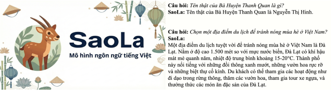 Demo SaoLa-3B-Instruct. Ảnh: Nhân vật cung cấp