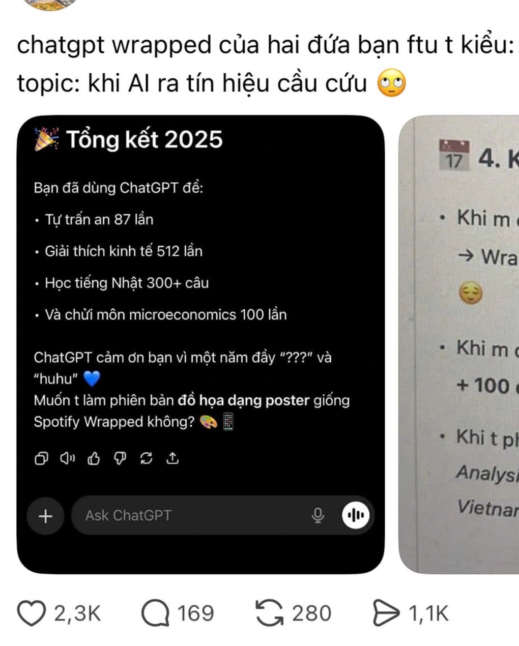 Sinh viên náo nức tổng kết “năm qua ta đã làm gì” với ChatGPT - 1