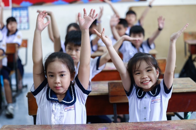 Học sinh trường tiểu học Bùi Văn Mới, phường Phước Long, tháng 9/2025. Ảnh: Quỳnh Trần