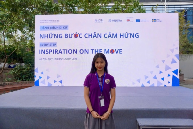 An trong một tọa đàm do Tổ chức Di cư Quốc tế tại Việt Nam tổ chức năm 2024. Ảnh: Nhân vật cung cấp.