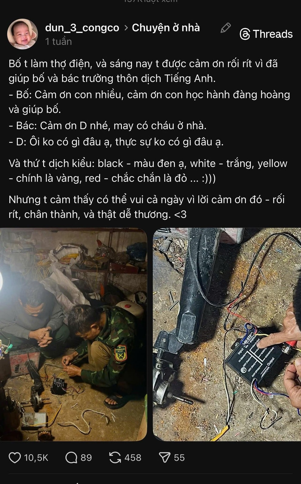 Con dịch vài từ tiếng Anh, bố rối rít cảm ơn khiến nhiều người xúc động - 1