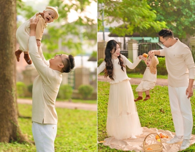 Sơn bên vợ con. Ảnh: Nhân vật cung cấp