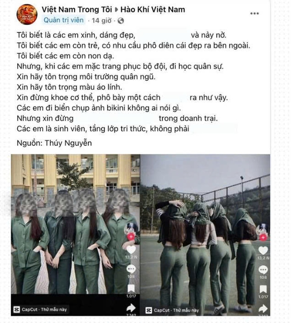 Nhóm nữ sinh bị chỉ trích nặng nề vì “sống ảo” với quân phục - 1