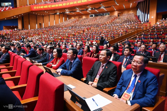 Đại biểu dự phiên khai mạc Đại hội Đảng XIV. Ảnh: Giang Huy