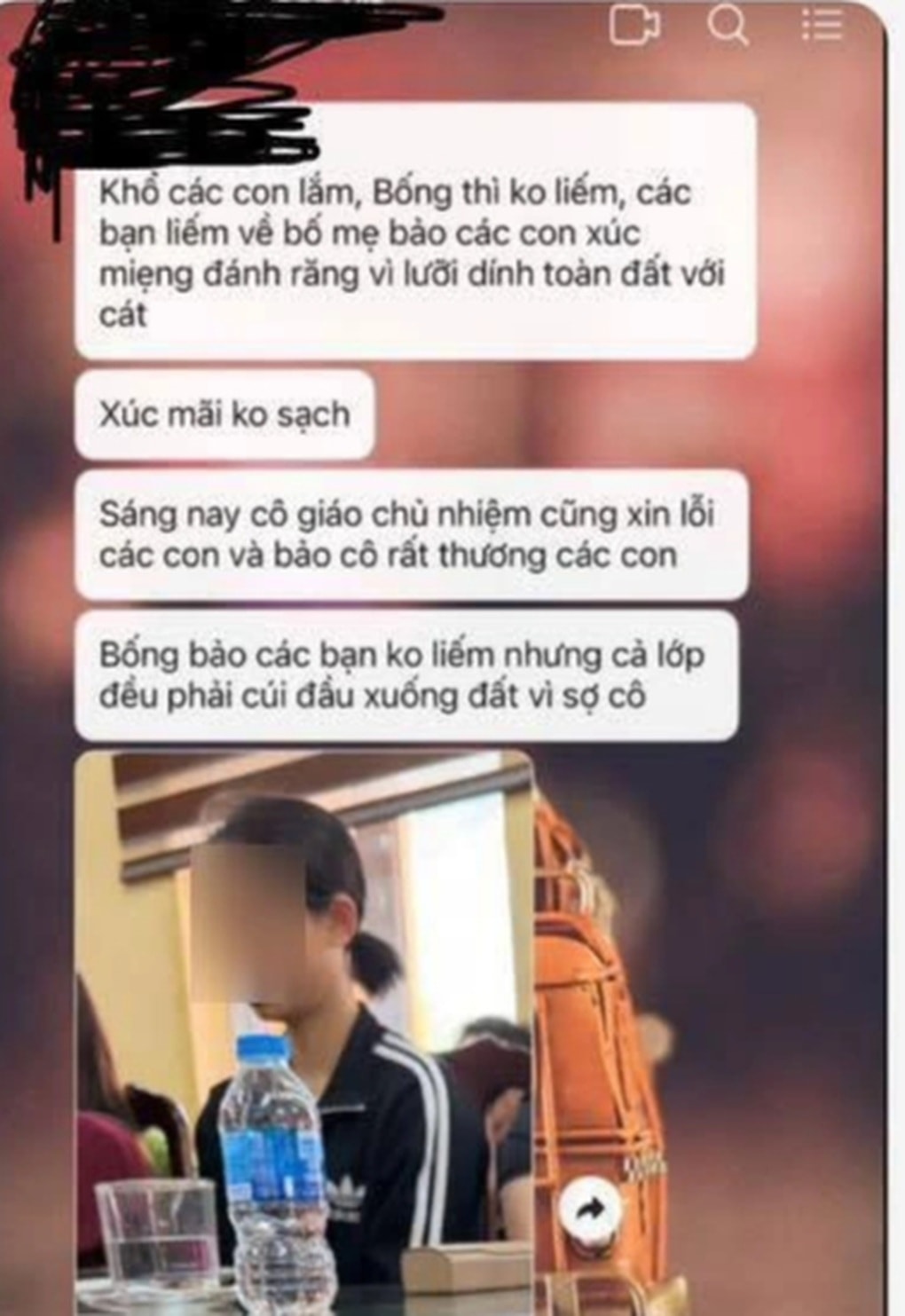 Công an vào cuộc vụ giáo viên bị tố bắt học sinh liếm đất vì ghế cô bẩn - 1