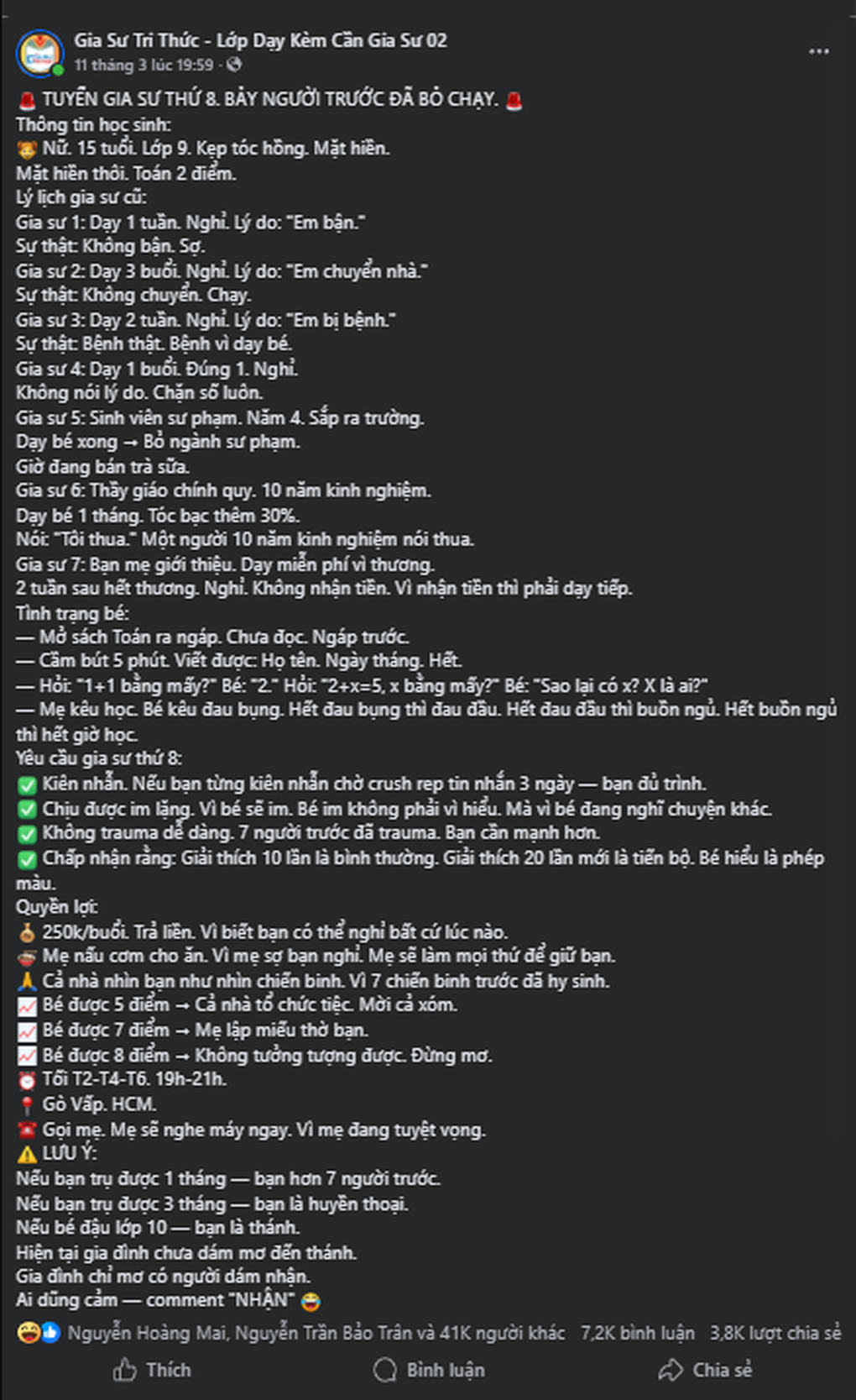 Sinh viên kể chuyện đi làm gia sư, sốc vì bị học sinh hỏi “sao cô xấu quá” - 1