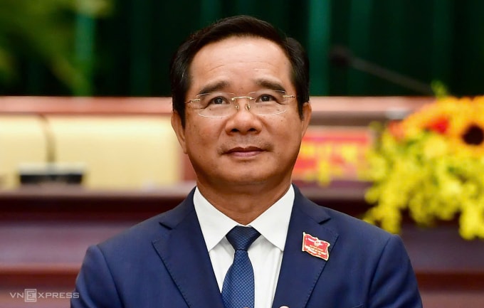 Ông Nguyễn Văn Được tại kỳ họp HĐND TP HCM sáng 30/3. Ảnh: Thanh Tùng