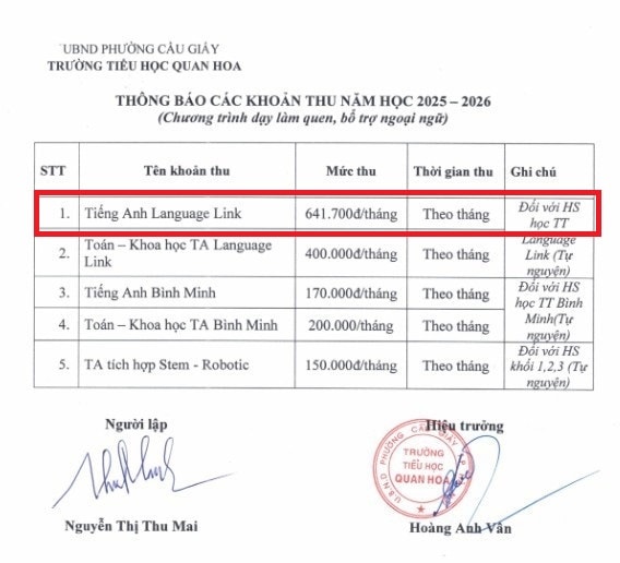 Học language link trường Tiểu học Quan Hoa d