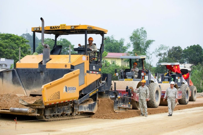 Công trường thi công cao tốc Đồng Đăng - Trà Lĩnh. Ảnh: Phương Linh
