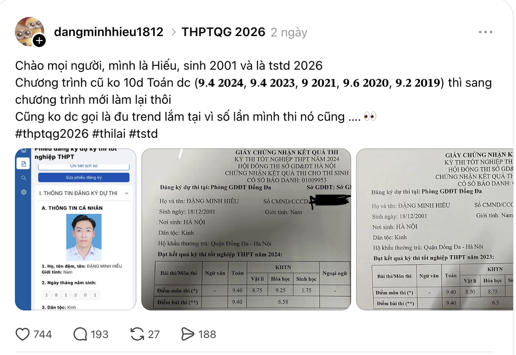 Nam sinh 7 lần thi tốt nghiệp THPT - 1