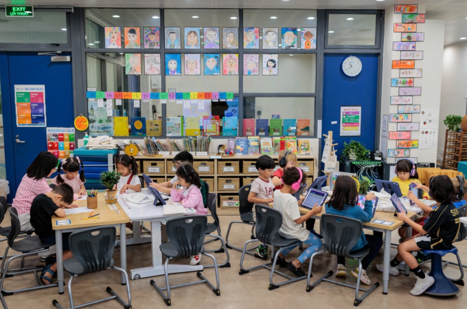 Học sinh trường Quốc tế Liên Hợp Quốc Hà Nội. Ảnh: UNIS Hà Nội
