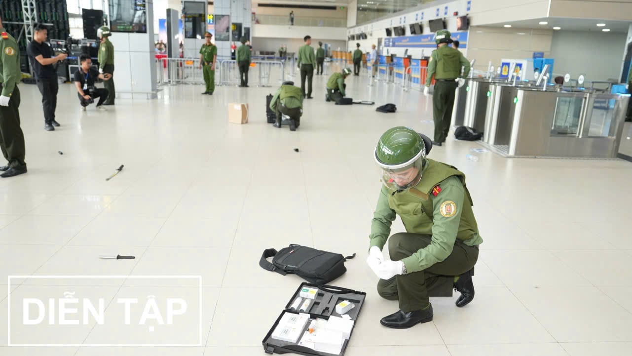 Diễn tập khẩn nguy an ninh tại sân bay Nội Bài