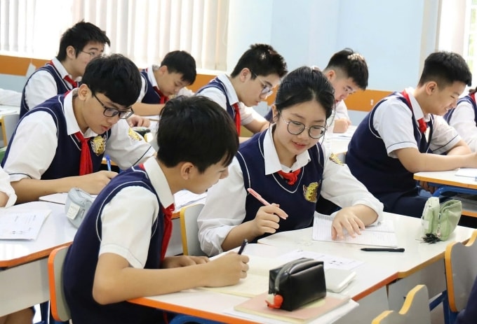Học sinh trường THCS Nam Từ Liêm. Ảnh: Fanpage nhà trường