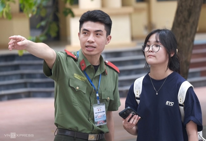 Thí sinh dự thi đánh giá của Bộ Công an năm 2025 tại Học viện An ninh nhân dân. Ảnh: Dương Tâm