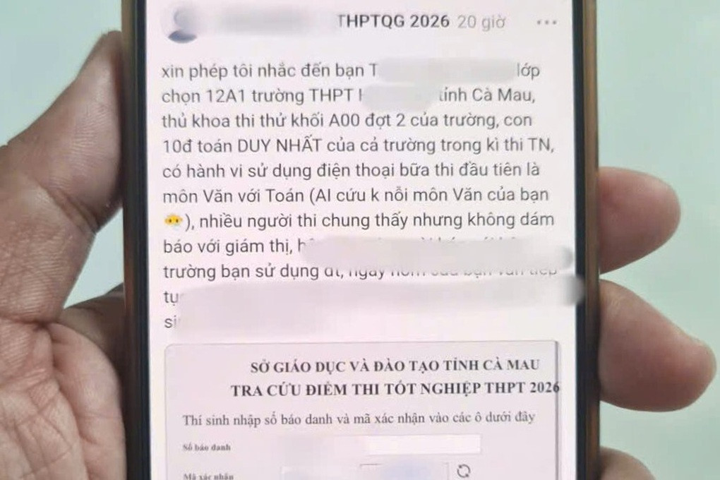 Lại có phản ánh thí sinh vi phạm quy chế thi ở Cà Mau: Sở GDĐT vào cuộc - 1
