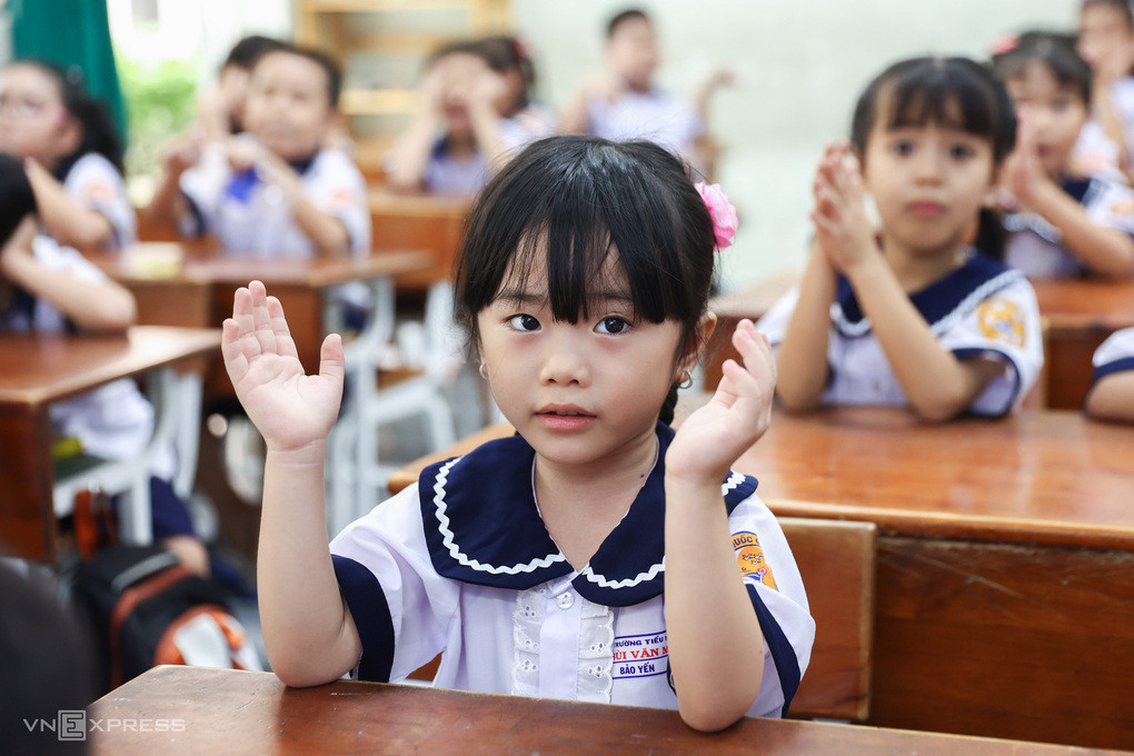 Học sinh trường tiểu học Bùi Văn Mới, phường Phước Long, TPHCM, tháng 9/2025. Ảnh minh họa: Quỳnh Trần