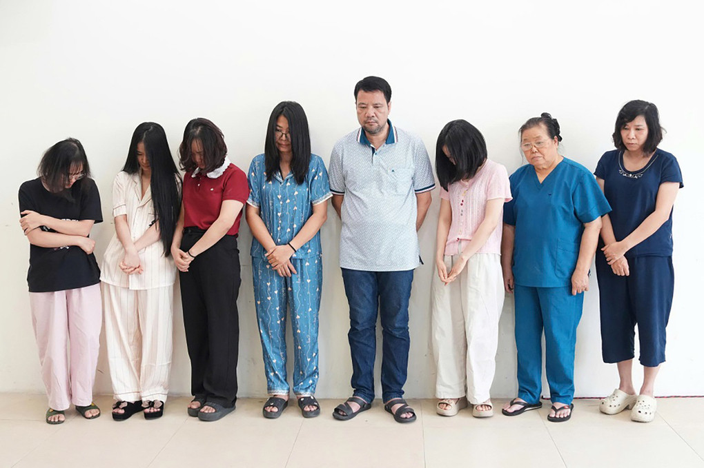 Một số nghi phạm tại cơ quan điều tra. Ảnh: Công an cung cấp