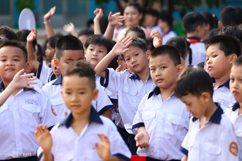 Học sinh trường Tiểu học Bùi Văn Mới, phường Phước Long, tháng 9/2025. Ảnh: Quỳnh Trần