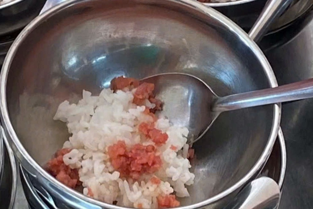 Kiểm tra trường mầm non sau hình ảnh suất ăn của trẻ chỉ có vài miếng thịt - 1